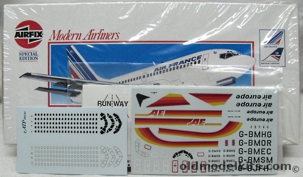 Airfix 1/144 Boeing 737 'Special Edition' - Air France or British Airways - And With Runway 30 'Air Europe' Decals and ATP Window Decals, 03181 plastic model kit